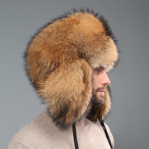 Gorros de Invierno para Hombre, de Piel de Mapache Natural, para Esquí y Ciclismo, Deportes al Aire Libre, Cálidos, Suaves y Lujosos - Product Image 3