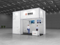 Comptoir pliant verrouillable en aluminium pour stand d'exposition, bureau d'accueil pour stand modulaire et salon professionnel