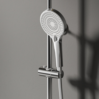 Kit de pommeau de douche pluie mural 3 modes, ensemble de système de douche à hauteur réglable tout en cuivre, mélangeur thermostatique de douche