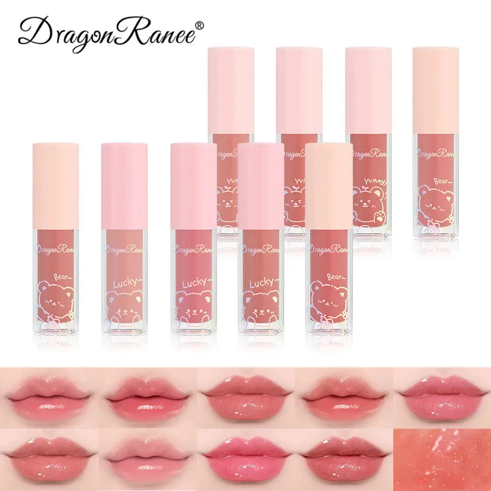 Dragon ranee set minyak bibir tidak berwarna, 9 warna minyak bibir pelembap hidrasi musim gugur dan musim dingin