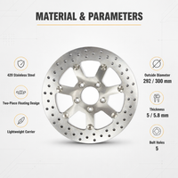 Pièces de moto, disque de frein 11,5 11,8 292 mm 300 mm, disque de frein avant arrière pour Harley Davidson Sportster 883