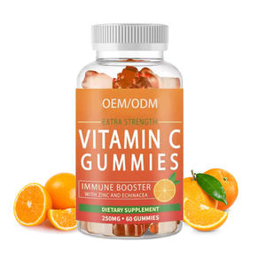 Bonbons Gommes à la Vitamine <span class=keywords><strong>C</strong></span> Saveur Orange VC – Complément Immunitaire avec <span class=keywords><strong>Zinc</strong></span> et Échinacée pour Adultes et Enfants - Product Image 1