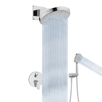 Système de douche thermostatique mural moderne avec fonction pluie, ensemble de douche encastré à effet pluie, ensemble de mitigeur de douche encastré