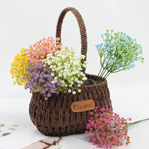 Centrotavola nuziale Babys respiro fiori artificiali disposizione singola piccola Gypsophila Beige bocciolo fiore per il partito - Product Image 3