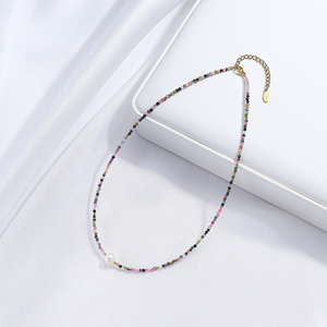 Collar de Cuentas Multicolor con Perla Natural de Agua Dulce, Joyería de Moda para Mujer, Regalo para Fiestas - Product Image 3
