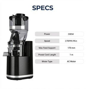 Extracteur de jus à froid commercial électrique 300W à mastication lente avec <span class=keywords><strong>goulotte</strong></span> extra large de 6,69 pouces pour jus et lait végétal - Product Image 5