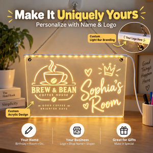 Bảng viết acrylic LED treo tường tùy chỉnh với đèn USB ánh sáng trắng ấm, có thể xóa, trang trí cá nhân hóa - Product Image 3