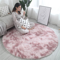 Tapis Rond Tie - Dye Salon Table Basse Couverture Chambre Chevet Faux Moelleux Tapis Faux Fourrure Tapis Rond