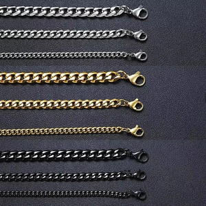 Meilleure Vente Bracelet Chaîne Cubaine en Acier Inoxydable, Largeur de 3 à 11 mm, Style Hip Hop, pour Hommes et Femmes, Bijoux en Gros en Stock - Product Image 5