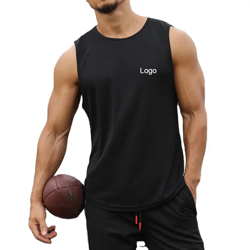 Camiseta esportiva masculina plus size 3XL, regata fitness com secagem rápida, sem mangas, para corrida, academia, fitness muscular personalizada