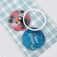 Sous-verre personnalisé en acrylique imprimé par sublimation UV, avec logo, rond, transparent, pailleté, anime, mignon, sous-verre en acrylique personnalisé