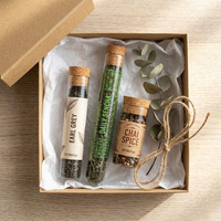 Elegant Gift Packaging Kit: Mini Glass Test Tube with Wood Lid and Rigid Folding Paper Box