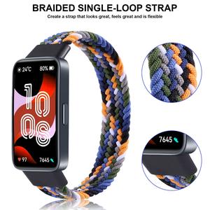 Pulsera de repuesto transpirable deportiva para <span class=keywords><strong>Huawei</strong></span> Band 8 9 Solo, correa de reloj elástica trenzada de nailon - Product Image 2