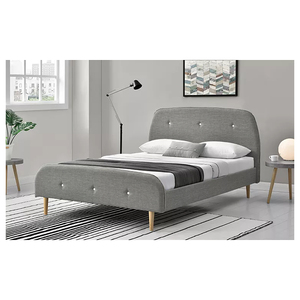 Struttura del <span class=keywords><strong>letto</strong></span> matrimoniale in tessuto matrimoniale King Size con piattaforma in legno dal design moderno con testiera e pediera - Product Image 5