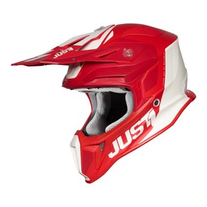 J18 Just1สำหรับ MIPS Pulsar CROSS HELMET สีแดงสีขาวขนาด M กับกระบังหน้าสำหรับมอเตอร์ครอสที่ใช้แต่อยู่ในสภาพดี - Product Image 1