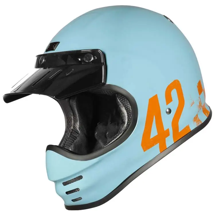 Custom DOT ECE approved classic vintage retro fiberglass motorcycle helmet full face