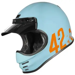 定制圆点ECE认可经典复古玻璃纤维摩托车头盔全脸