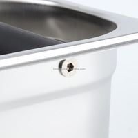 Nouveau détachable 1/6 taille vente chaude EU Style GN casserole personnalisée en acier inoxydable 201 100mm hauteur frapper boîte café