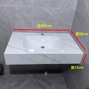 Blanc Jazz moderne et autres couleurs cintrage à chaud sans couture une pièce côté Splash monotrou montage granit hôtel utilisation lavabo de salle de bain - Product Image 3