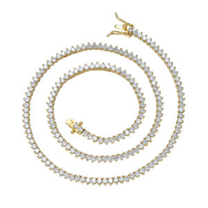 BC185 мода 2,5 мм 3 зубца CZ теннисная цепь для женщин Bling теннисное ожерелье - Product Image 2