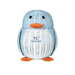 Wicker Penguin Multi-Color Storage <b>Basket</b> Blue and <b>White</b> Storage <b>Basket</b> Animal Shaped <b>Baskets</b> - Product Image 2