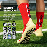 Chaussettes de sport athlétiques en coton avec silicone antidérapant, chaussettes personnalisées en nylon de haute qualité, chaussettes de football à grip XY tricotées