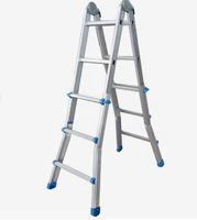 Échelle télescopique pliante industrielle en aluminium, robuste et sûre, 5 sections, capacité de 250 lb, longueur extensible de 5,1 m, garantie 5 ans