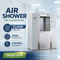 Cabine de douche d'air purifiée à haute efficacité avec filtre HEPA en SUS304 pour laboratoire médical, pharmaceutique, salle blanche industrielle, 1 personne