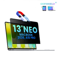 Filtre de confidentialité magnétique anti-reflet et anti-lumière bleue pour MacBook Neo 13 pouces 2026 – Réduit la fatigue oculaire – Protection pour ordinateur portable