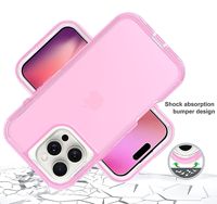 Coque de téléphone transparente antichoc 3-en-1 durable et anti-adhésive pour iPhone 17, 16, 15 et iPhone 17 Pro Max – Étui transparent robuste