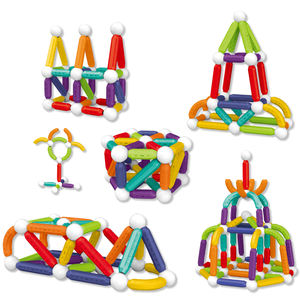 Juego de Bloques de Construcción Magnéticos de Ensamblaje DIY de 68/84/100 Piezas, Juguetes Educativos STEM, Varillas y Bolas Magnéticas para el Aprendizaje de los Niños - Product Image 1