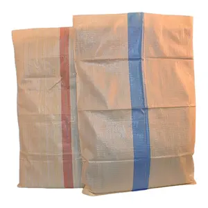 100% şeker torbası ambalaj için hayvan yemi çantası malzeme PP dokuma 50kg polipropilen renkli baskı
