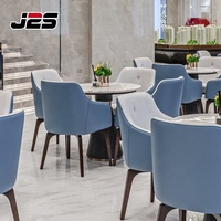 Ensemble de meubles modernes en cuir pour hôtel et restaurant, chaises rembourrées en velours avec plateau en marbre, design durable