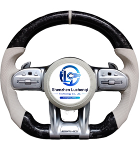 Volante de Fibra de Carbono Real Estilo OEM con Empuñadura Forrada en Cuero Compatible con <span class=keywords><strong>Mercedes</strong></span> AMG C <span class=keywords><strong>E</strong></span> G CLA CLS, Instalación sin Cortes - Product Image 5