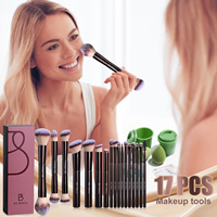 Ensemble de pinceaux de maquillage professionnels à double extrémité, logo personnalisé, vegan, outils cosmétiques multifonctionnels, pinceaux pour fond de teint et poudre, vente en gros