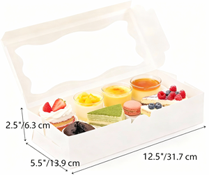 <strong>White</strong> <strong>Chocolate</strong> Strawberry <strong>Boxes</strong> Rectangular 12.5x5.5x2.5 Clear Window Top Easy Assembly Eco-Friendly Recyclable Bakery Sugar - Product Image 3