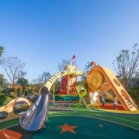 Equipo de Juegos Infantiles de Metal para Exteriores de Primera Calidad, Personalizado, con Tobogán Alto de Acero Inoxidable y Suelo de Gránulos para Parques Comunitarios