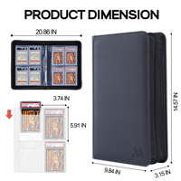 Classeur de cartes gradées personnalisé à 4 pochettes en cuir PU pour collection PSA