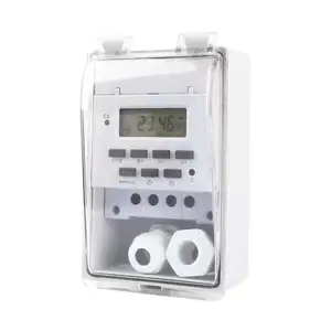 QJC Novidades Interruptor Automático KG316T-F Controle de Interruptor de Tempo 220V Digital LCD Display Temporizador com Tampa à Prova D 'Água