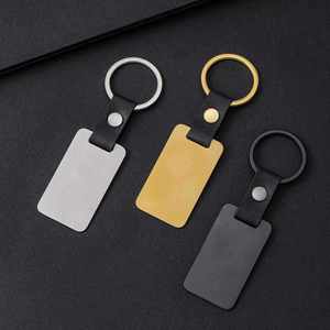 Porte-clés DIY en acier inoxydable vierge, forme irrégulière, finition brossée, pour impression UV, personnalisable, cadeau promotionnel tendance - Product Image 3
