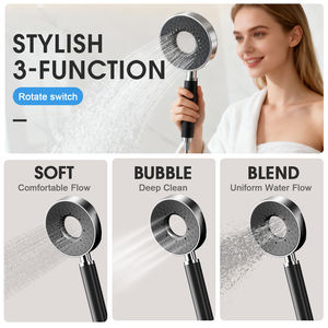 Ensemble de douche thermostatique moderne de luxe avec finition noir mat et douchette à main, expérience de <span class=keywords><strong>spa</strong></span> pour la salle de bain - Product Image 4