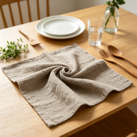 Serviettes de table en tissu imprimé numérique réglables, motif vigne botanique marron, style rustique campagnard, mélange coton-lin