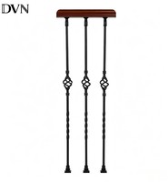 DVN Fashion Design 2 Basket Baluster, balustre d'escalier en fer forgé décoratif, carré, creux, de 44 pouces, pour la décoration de la maison