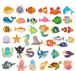 Giocattolo di <span class=keywords><strong>Pesca</strong></span> in Legno per Bambini, <span class=keywords><strong>Gioco</strong></span> Interattivo Educativo con Animali Marini - Product Image 4