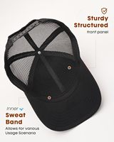 Casquette de baseball unisexe structurée en maille à 6 panneaux, personnalisable en couleur, réglable, style Hip Hop, pour la plage