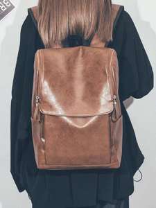 Ragazzi uomini 17 pollici a prova di odore finto morbido PU borchiato unisex zainetto bagpack smart vintage unisex in pelle studente bac uomo - Product Image 4