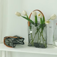 Nouveau vase de luxe léger de couleur naturelle pour arrangement floral sur table basse ou table à manger, pour fleurs aquatiques et poissons d'aquarium