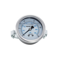 Manomètre mécanique antivibratoire en acier inoxydable DWEL GPG600 60mm 100mm à vide radial, rempli de glycérine, pour eau et huile