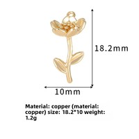 Aksesoris Perhiasan Liontin DIY Rangkaian Bunga Mawar Daisy Tiga Dimensi Desain Segar Manis Berlapis Emas Kuningan Seri Bunga