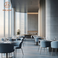 Ensemble de meubles de restaurant et d'hôtel sur mesure Ron Group : table ronde en marbre élégante et chaise en velours